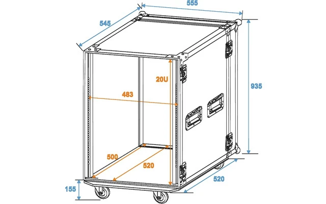 ROADINGER Rack Profi 20U 45cm con ruedas