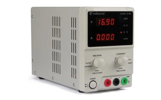 Fuente de alimentación para laboratorio 0-30V DC / 5A Máx. Doble Display LED