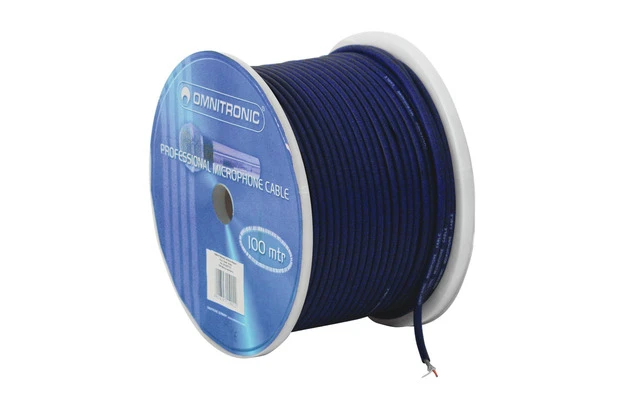 Omnitronic Microphone cable 2x0.22 100m azul