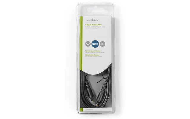 Cable de Audio Óptico - TosLink Macho - TosLink Macho - 2,0 m - Negro