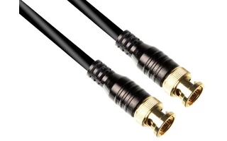 Conector BNC macho a conector BNC macho - 75 Ohm - Dorado - 1.0m