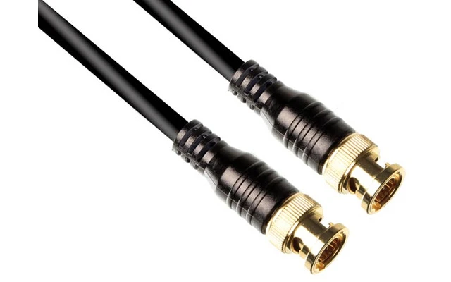 Conector BNC macho a conector BNC macho - 75 Ohm - Dorado - 1.0m