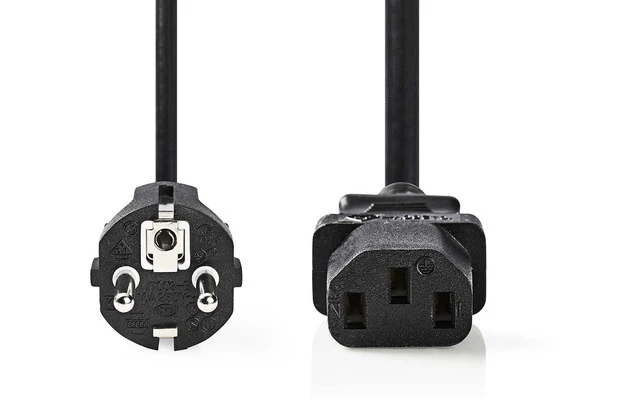 Cable de alimentación - Schuko Macho - IEC-320-C13 - 2,0 m - Negro - Nedis CEGP10030BK20