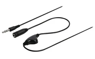 Cable alargador con control de volumen de 3,5 mm macho - 1,00 m hembra de color negro