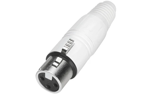 Conector aéreo XLR hembra de 3 pines, blanco