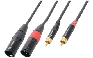 Cable de señal 2 x Macho XLR a 2 x Macho RCA - 3.0m
