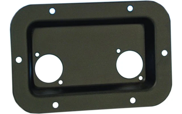 Adam Hall Hardware 8708BLK - Base negra para 2 Conectores de Chasis XLR/Speakon(menos 23.9mm)
