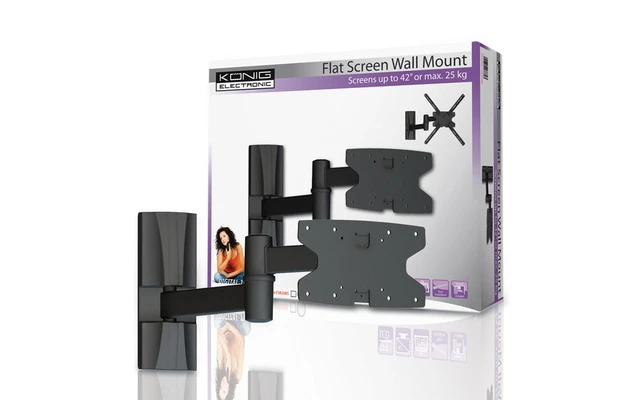 Soporte de pared de 3 vías para LED/LCD (20-42" 25 kg) en color negro 