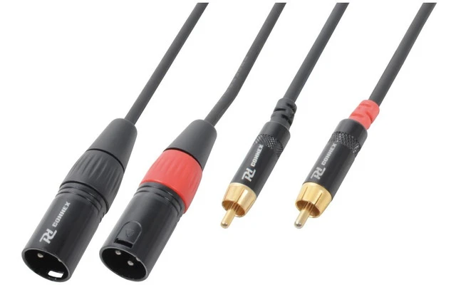 Cable de señal 2 x Macho XLR a 2 x Macho RCA - 3.0m