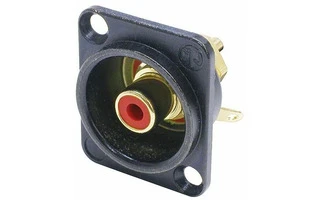 Neutrik NF 2 D-B-2 RCA Hembra color negro anillo rojo - Chasis