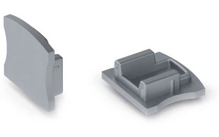 Aluminium end cap for SL15 LED Profile without cable hole - silver