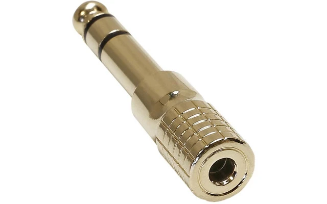 Adaptador de Minijack 3,5 mm hembra estéreo a Jack 6,3 mm estéreo macho