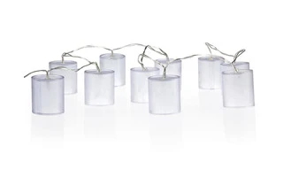 Cadena de luz con LEDs - bombillas de forma cilíndrica - efecto de holograma