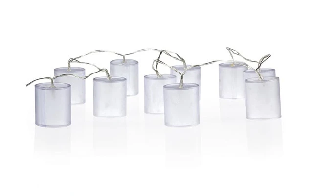 Cadena de luz con LEDs - bombillas de forma cilíndrica - efecto de holograma