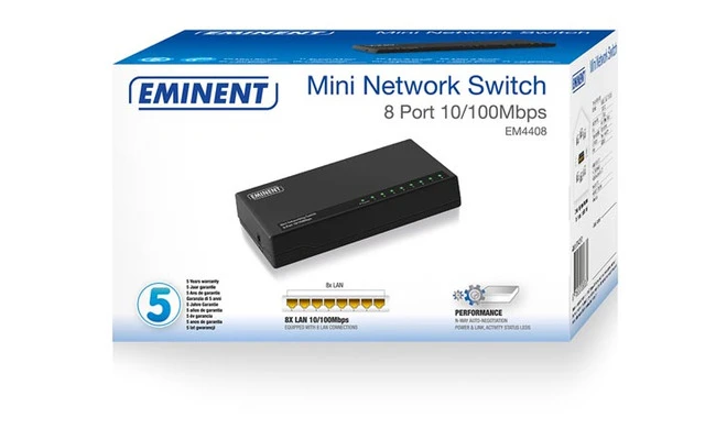EMINENT - SWITCH DE 8 PUERTOS 10/100Mbps