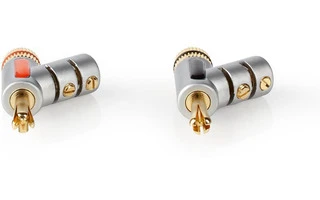 Banana Connector - Male - Female - Metal - Silver - Nedis CAGC26990ME