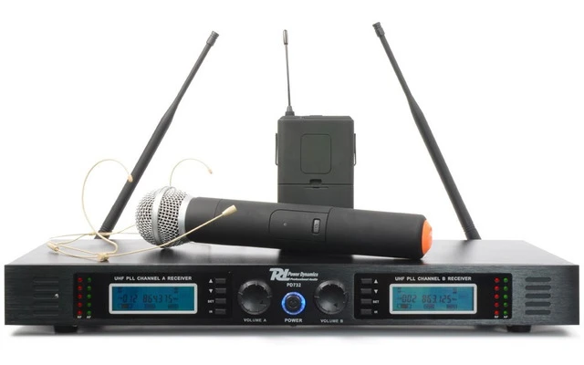 Power Dynamics PD732C 2x 16 Canales UHF Micro Inalambrico True Diversity Combi