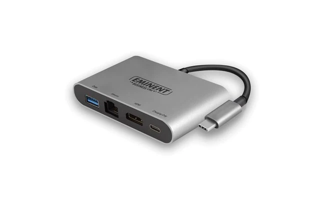 Eminent EM7872 - Dock Multipuerto USB Tipo C 4K con HDMI , USB tipo A , Ethernet y USB C