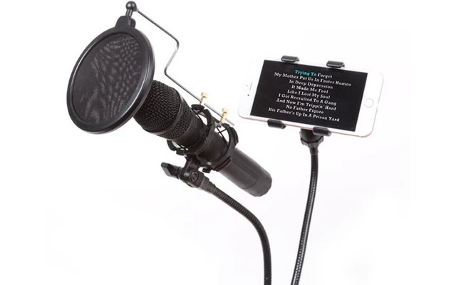 Pie de sobremesa para micrófono / teléfono móvil - Flexible