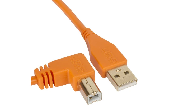 UDG Ultimate Cable USB 2.0 A-B - Naranja - Acodado 2 metros