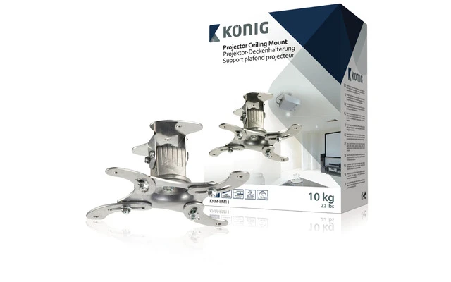Soporte de techo para proyector 10 kg / 22 libras de color plata