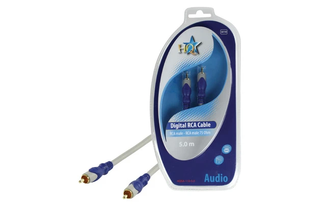 Cable de Audio Digital RCA Male - RCA Male Gris