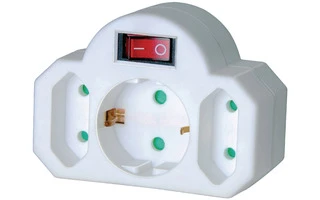 Splitter de Toma de Alimentación On/Off 1 x Schuko / 2 x Euro Blanco - Brennenstuhl 1508100