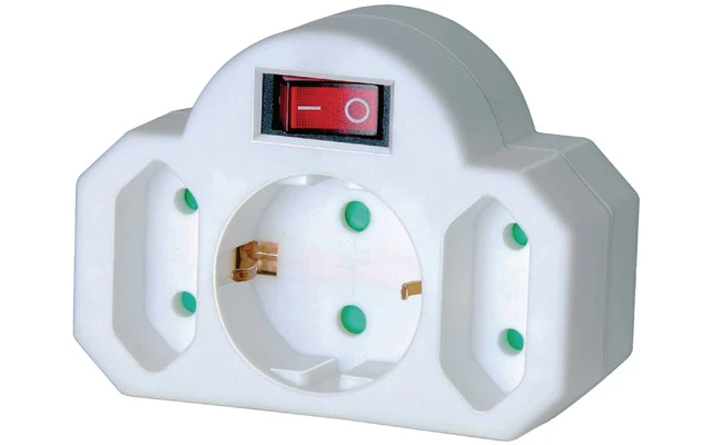 Splitter de Toma de Alimentación On/Off 1 x Schuko / 2 x Euro Blanco - Brennenstuhl 1508100