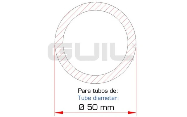 Guil ABZ-31 Abrazadera de aluminio con macho macizo de aluminio Ø 45 mm.
