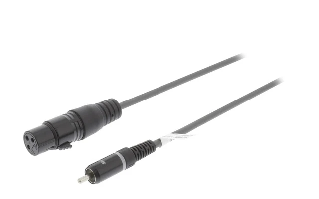 Cable XLR Mono de 3 Pines Hembra - RCA Macho de 1,5 m Gris Oscuro - Sweex SWOP15225E15