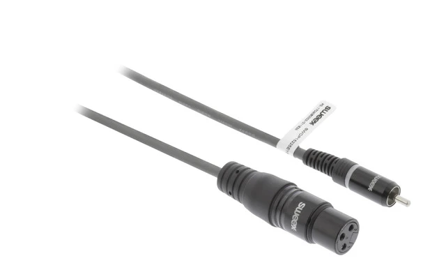 Cable XLR Mono de 3 Pines Hembra - RCA Macho de 1,5 m Gris Oscuro - Sweex SWOP15225E15