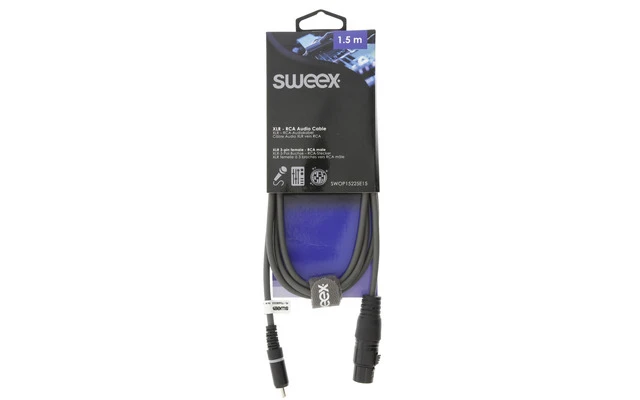 Cable XLR Mono de 3 Pines Hembra - RCA Macho de 1,5 m Gris Oscuro - Sweex SWOP15225E15