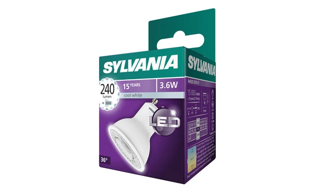 Bombilla LED GU10 MR16 3.6 W 240 lm 4000 K - Sylvania 0027428