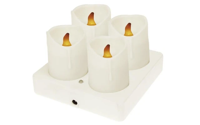 Juego de 4 velitas con LEDs recargables