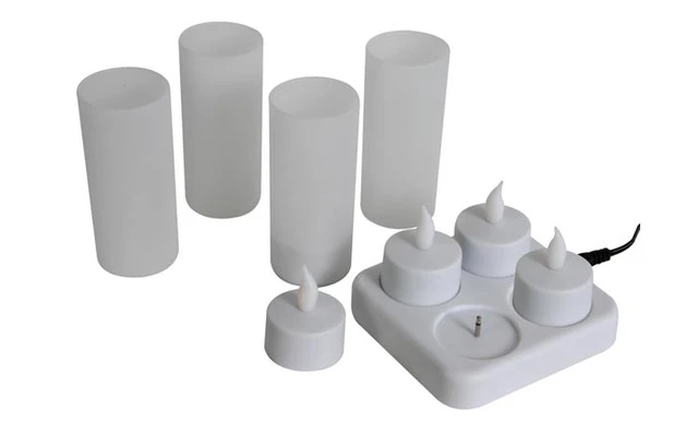 Juego de 4 velitas con LEDs recargables