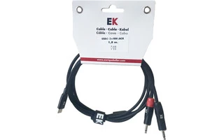 EK Audio Cable USB-C a Minijack Macho x2 Mono 1,8 m