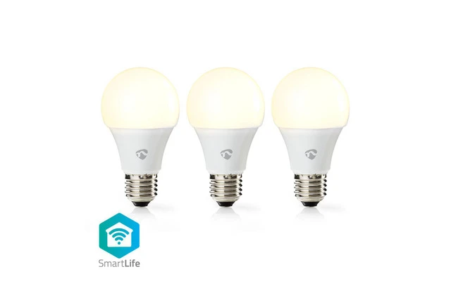 Bombilla LED Inteligente con Wi-Fi - Blanco Cálido - E27 - Paquete de 3 Unidades - Nedis WIFILW3