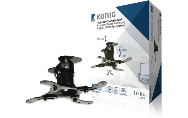 Soporte de techo para proyector 10 kg / 22 libras de color negro
