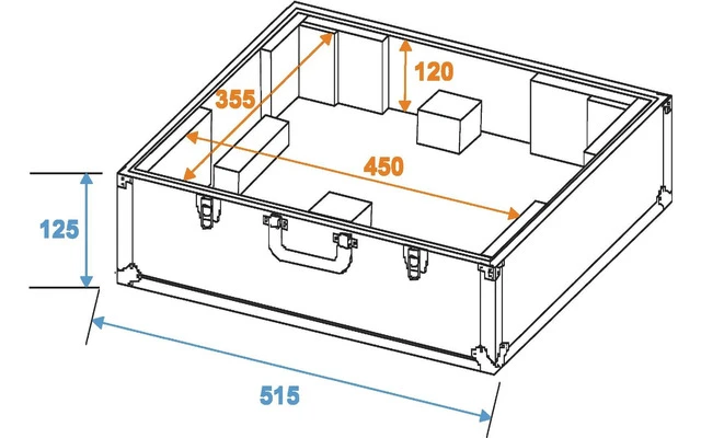 Roadinger FlightCase giradiscos - brazo S - Plata