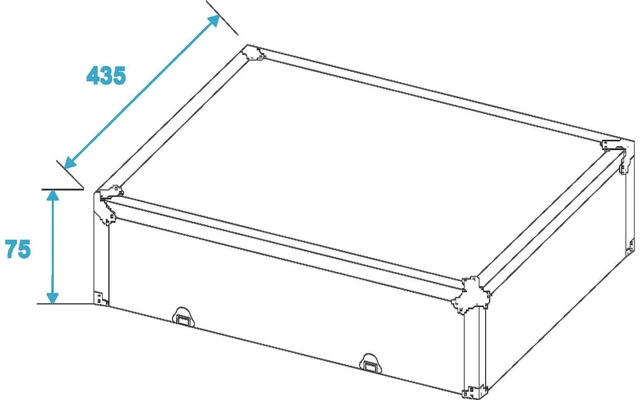 Roadinger FlightCase giradiscos - brazo S - Plata