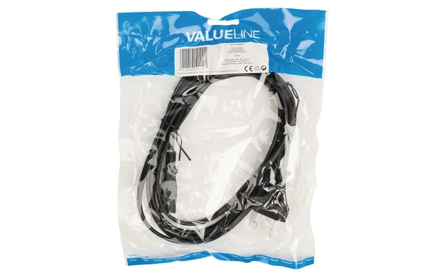 Cable de alimentación de conector Euro macho - IEC-320-C7 de 3.00 m en color negro