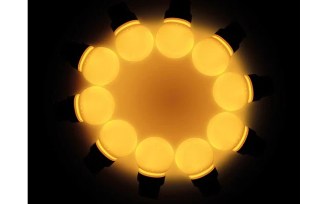 Cadena de luz festiva - 9.5 metros - 10 bombillas LED - color blanco cálido
