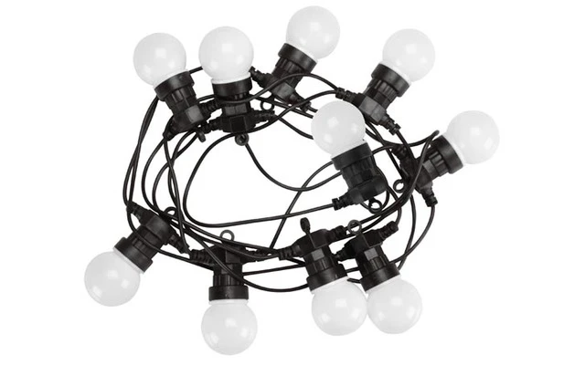 Cadena de luz festiva - 9.5 metros - 10 bombillas LED - color blanco cálido