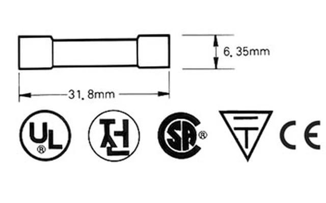FUSIBLE TEMPORIZADO 6.35 x 32mm 0.63A (10 uds./caja)