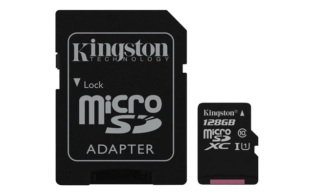 Kingston SDC10G2/128GB - Tarjeta microSD de 128GB (clase 10 UHS-I 45MB/s) con adaptador SD