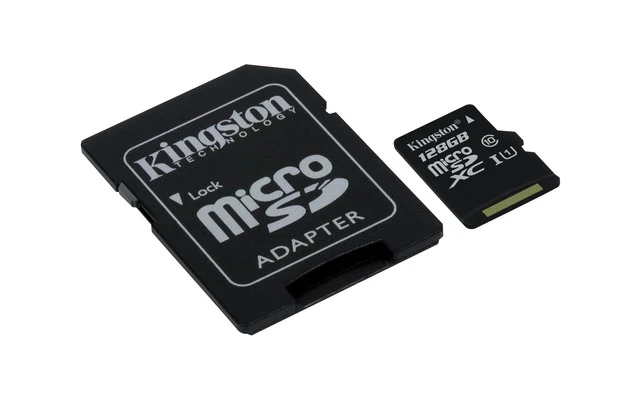Kingston SDC10G2/128GB - Tarjeta microSD de 128GB (clase 10 UHS-I 45MB/s) con adaptador SD