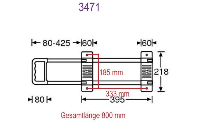 Adam Hall Hardware 3471 - Asa telescópica para Trolley 1 Extensión