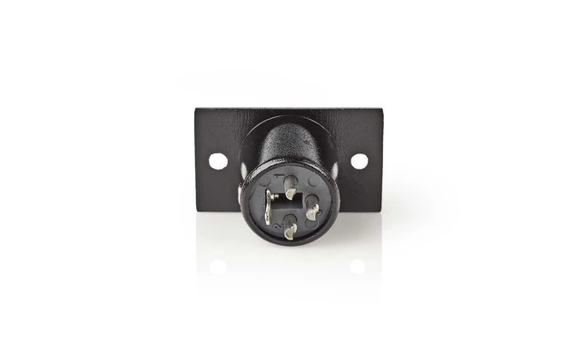 Soporte de Montaje en Chasis XLR - XLR de 3 Pines Macho - Negro - Nedis COTP15910BK