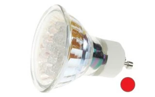 Bombilla LED GU10, 240V color Roja