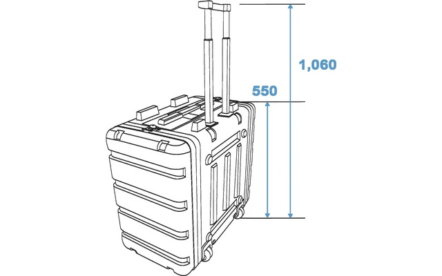 Roadinger Rack ABS 7U con trolley